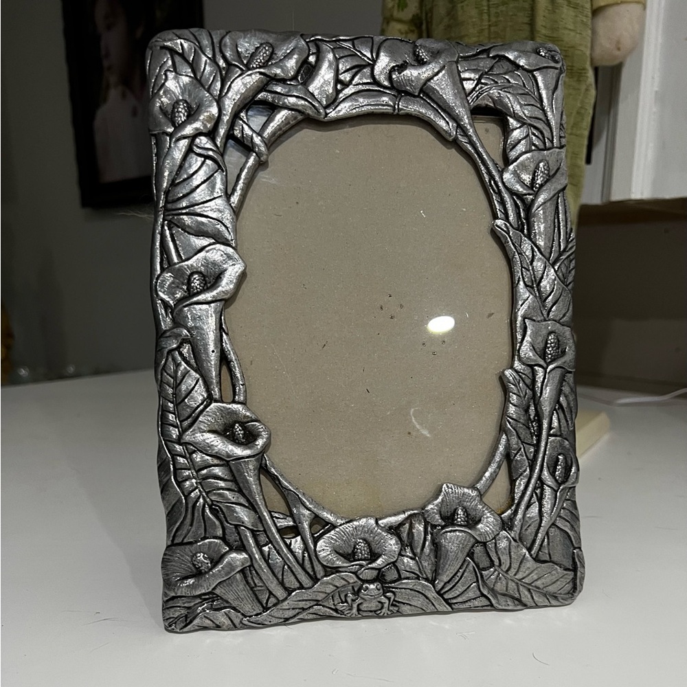 Arthur Court Pewter Calla Lilies Photo Frame